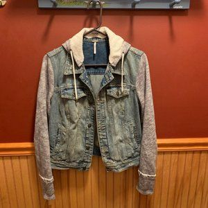 Free People Denim Hoodie Jacket